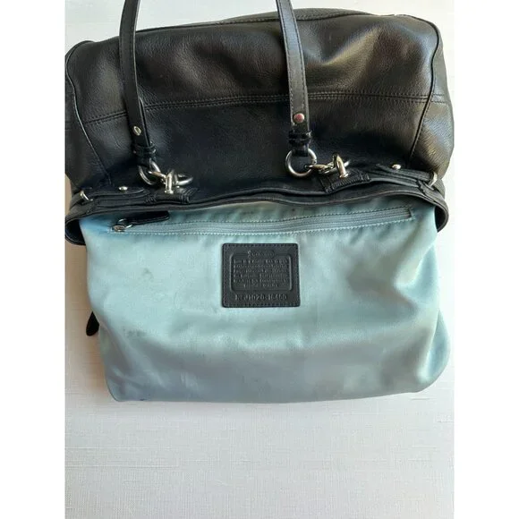 COACH Colette Black Leather Carry All Shoulder Bag J1020-16460